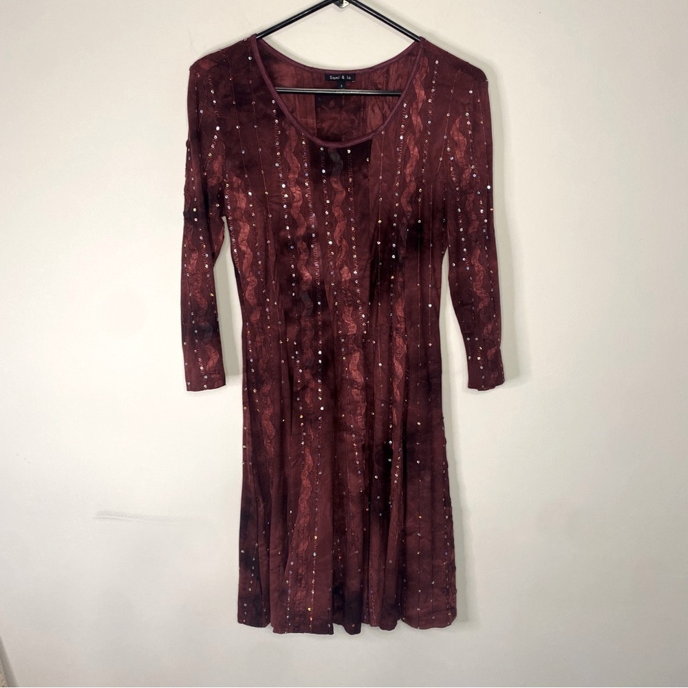 Sami & Jo Whimsigoth Purple Red Sparkly Dress Small Fairy Burnout Y2K Grunge
